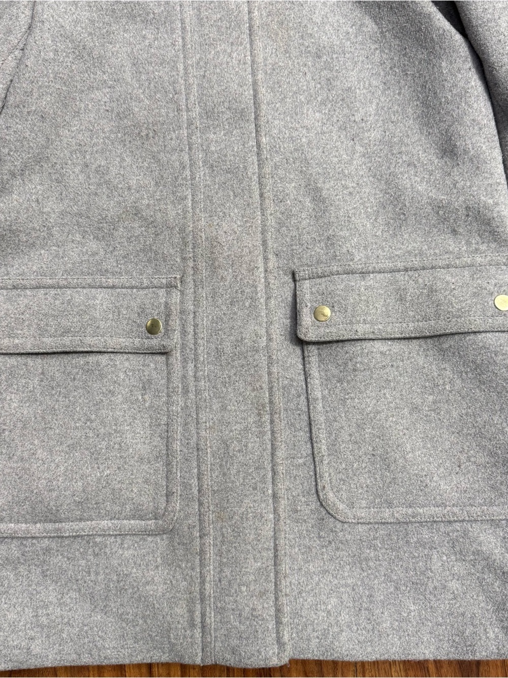 J. Crew Wool-Blend Faux Fur Hooded Parka Coat in Grey Size 2 - Picture 4 of 7